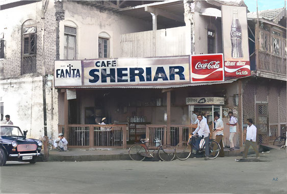 Mid 1970s : Sheriar Cafe photographed by John Connor. Rendered by Anthony Zois.