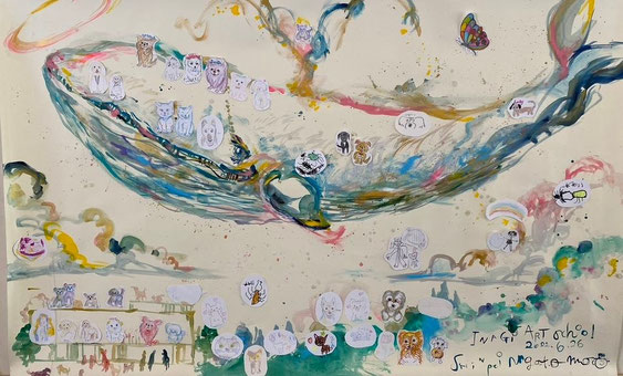 「クジラと仲間たち」（未来絵画） 絵本『クジラがしんだら』が、なんと発売からまだ一週間もかからない