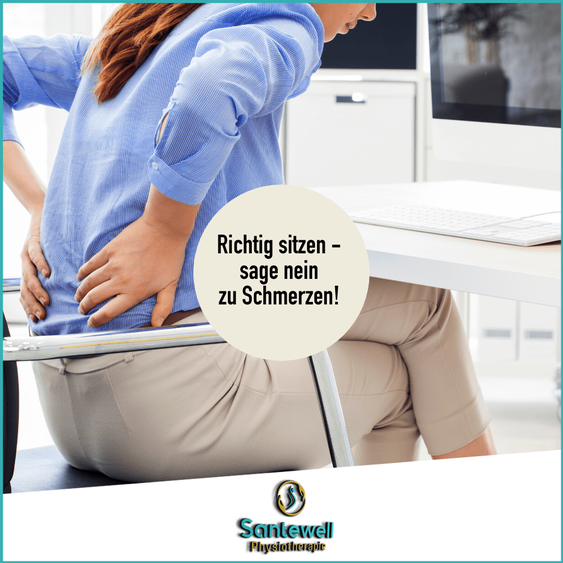 Schmerzen durch sitzen, Richtige Haltung Büro
