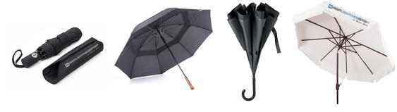 Wählen Sie Form und Größe Ihres individuell bedruckten Regenschirms