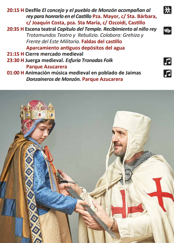 Programa del Homenaje Templario a Guillem de Mont-Rodon en Monzon