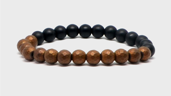 Bracelet noir et Hématite