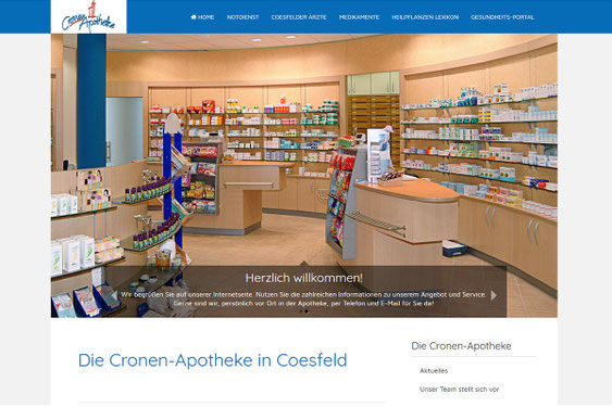 Website Cronen Apotheke Coesfeld