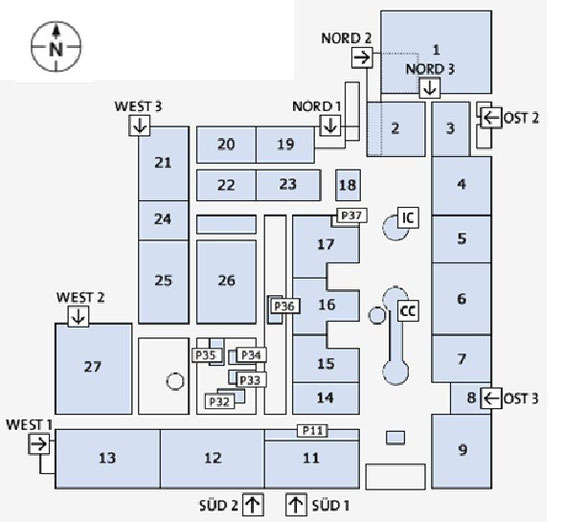 Hallenplann Messegelände Hannover