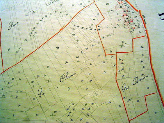 Sur ce cadastre de 1834, il n'y a que des caves.