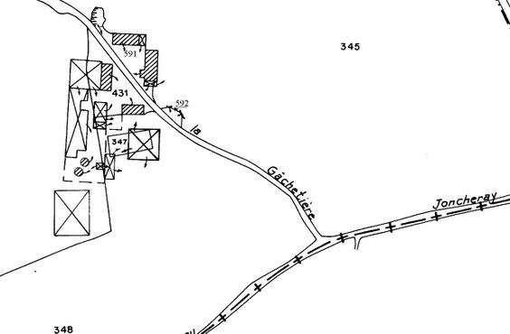 Sur le cadastre actuel, plus de Gachetière.