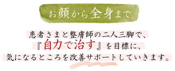 お顔から全身まで 自力で治す 気になるところを改善サポート