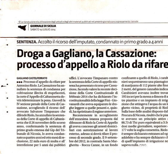 Giornale di Sicilia-Sabato 19 luglio 2014