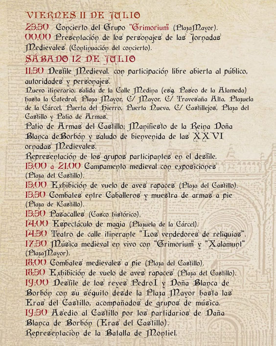 Programa de las Jornadas Medievales de Siguenza