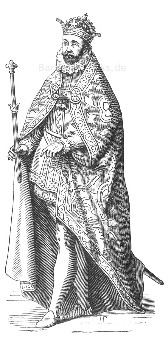 Abb. 338. – Philipp II., König von Spanien. – Aus dem Werk von Cesare Vecellio: 8vo, 1590.