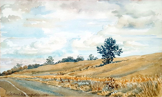 4. "Country road" watercolour. Courtesy of Robert & Terry Barton