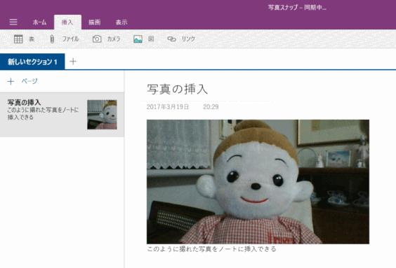 onenote25:ノートに挿入された写真