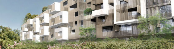 2014 - 358 logements à Marseille (13) - associé à D. Deluy architecte - MO: Bouygues immobilier - Surface: 21 200m² SDP + aménagements extérieurs - Budget: 24,5 M€ HT