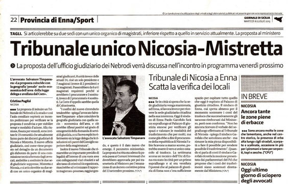Giornale di Sicilia, martedì 16 luglio '13