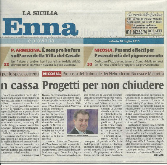 LA SICILIA - Sabato 20 luglio 2013