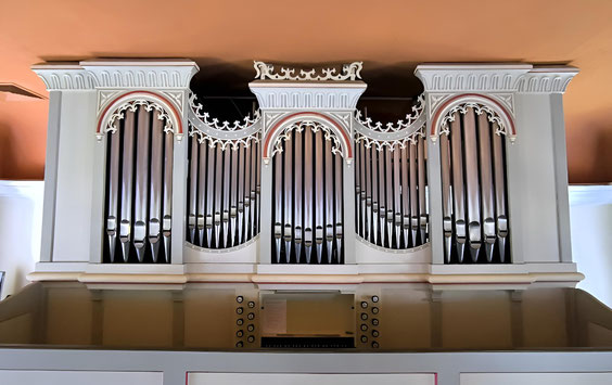 Die Gebr.-Haupt-Orgel in der ev.-luth. St.-Christophorus-Kirche nach der Wiederherstellung | Foto: Gabriel Isenberg, 2025