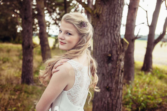 Brautkleid Zweiteiler mit Spitzentop - bio & vegan