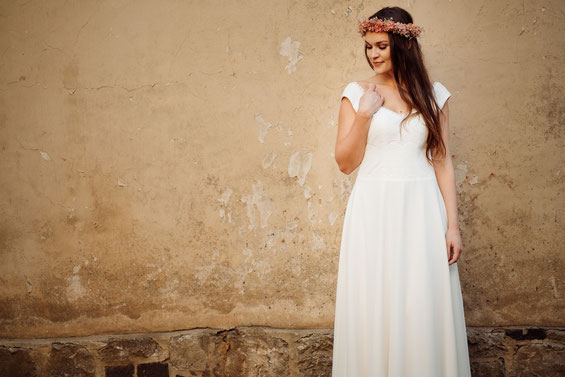 schlichtes Vintage Brautkleid "Koko"