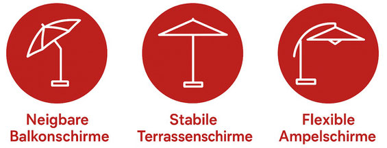 Glatz Sonnenschirme als Balkonschirme Terrassenschirme und Ampelschirme bei FINK in Großostheim