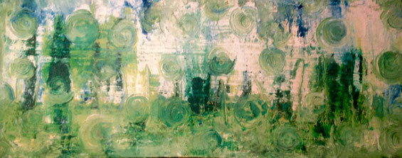"Blumenvase rosa/grau" Acryl auf Leinwand