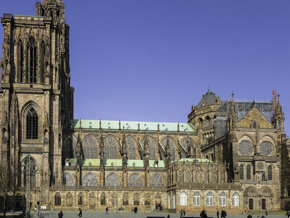 Bild: Südseite der Cathédrale Notre-Dame oder Straßburger Münster in Strasbourg