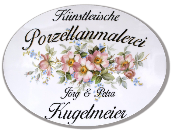 fine art porcelain painting - wild roses - Petra Kugelmeier