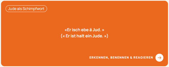 Das Bildungsprojekt «Antisemitismus im Alltag begegnen» hilft jungen Menschen im Umgang mit Alltagsantisemitismus. (Bild: GRA Stiftung gegen Rassismus und Antisemitismus, Antisemitismus im Alltag. Erkennen. Benennen. Reagieren, Zitatkarten)