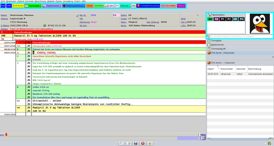 Arztsoftware Praxissoftware abasoft EVA SoftwarefürPraxis Button Workflow Praxisalltag Fallwertsteigern Fallwert Patientenliste Formulare Patient