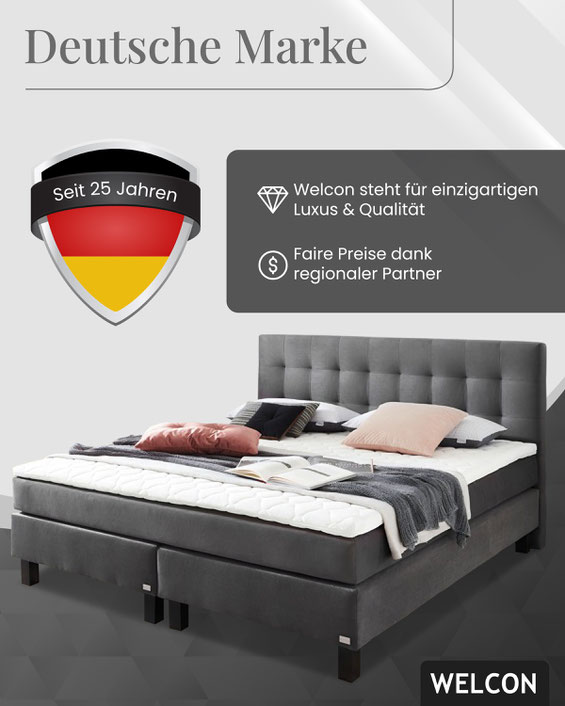 Boxspringbett direkt vom Hersteller kaufen: Profitieren Sie von maßgeschneiderter Qualität, direktem Service und attraktiven Preisen ohne Zwischenhändler.