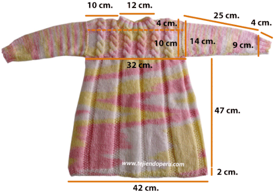 Tejer vestido niña dos agujas store
