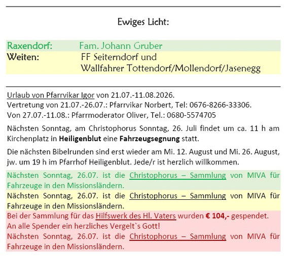 Gottesdienstordnung Weiten Seite 2