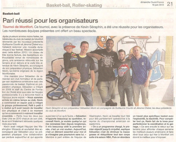 Un grand merci à Sébastien Morin préparateur physique de ce grand champion de NBA