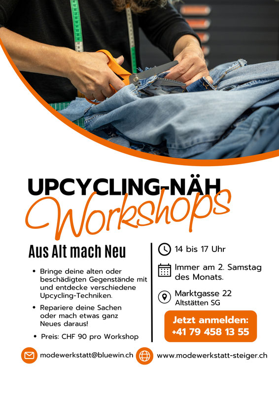 Upcycling-Näh Workshops, immer am 2. Samstag des Monats