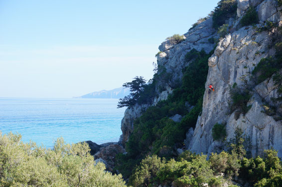 Une voie de Lynn Hill dans le secteur Spiagga Est (6a+)