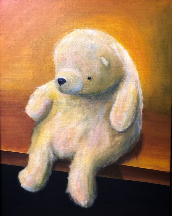 クマの親子【油彩画】 絵画 絵 原画 現代アート キャンバス