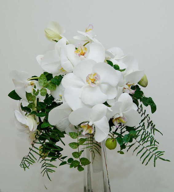 bridal bouquet with white orchids
