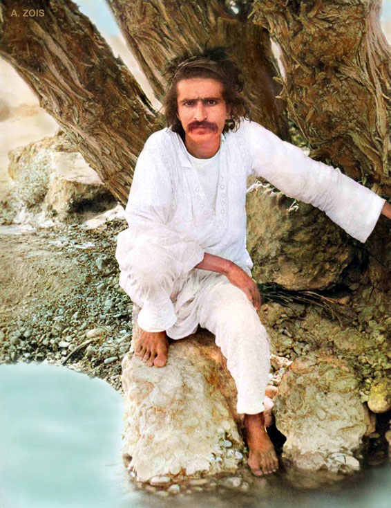 1923 June 21st - Meher Baba in the Urak Mts, Quetta, British India. Image rendition by Anthony Zois.