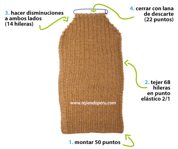 Capucha con cuello Tejiendo Peru