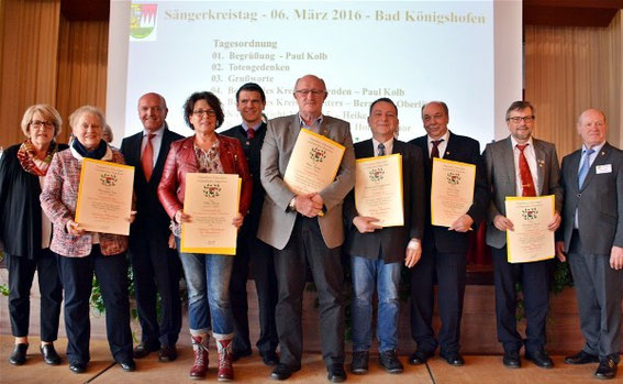 6x Goldener Ehrenkranz - Sängerkreistag 2016 in Bad Königshofen