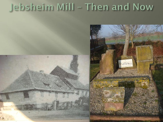 The Mill in 1940 and the remians of the Mill today. At the end of January 1945, the Germans install two 105 mm guns in front of the mill, in trenches dug by requisitioned civilians.