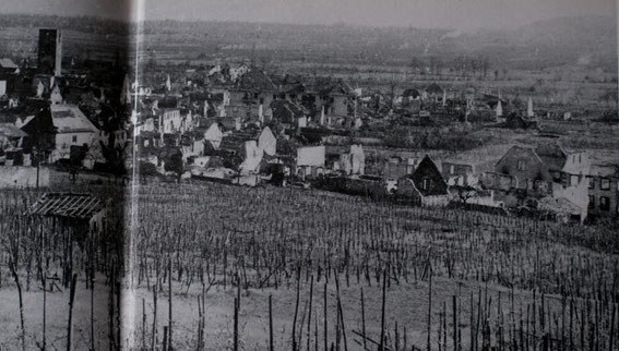 Sigolsheim after the Battle (Photo courtesy Les sociétés d'histoire d'Ammerschwihr, de Kaysersberg, de Kientzheim et de Sigolsheim)