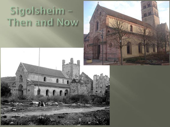 Sigolsheim Saint Pierre church then and Now