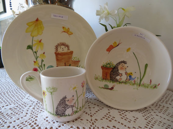 Kinderset "Kasimir": Heferl, Müslischüssel, kleiner Teller