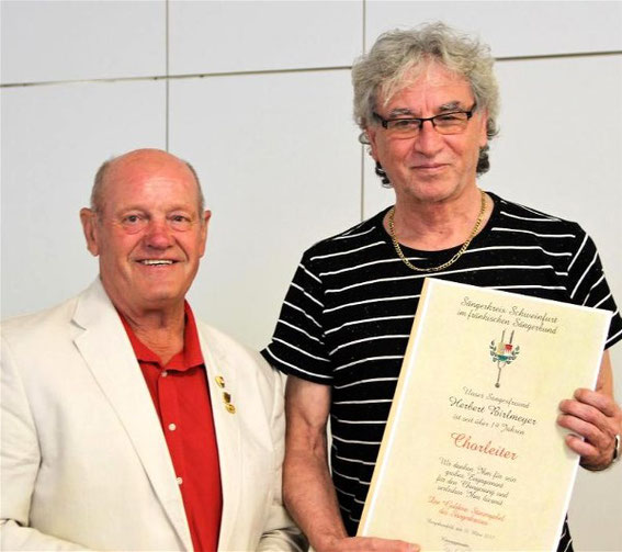 Goldene Stimmgabel für Chorleiter Herbert Bierlmeier - 2017