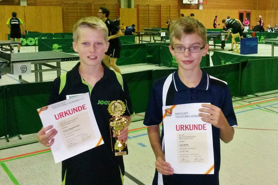 Timon Dauenheimer und Lars Hördt standen bei den B-Schülern (U13) ganz oben auf dem Podest