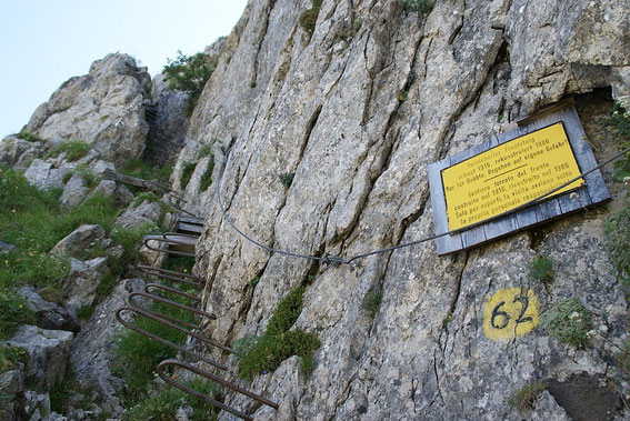 Der versicherte Steig zum Gipfel