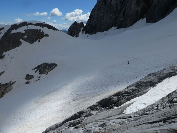 Blick über den Zungenansatz zum Eisscheitel