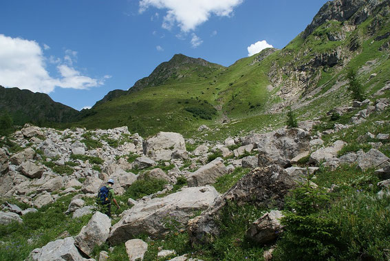 Knapp nach dem Tischlwanger Törl mit Blick zum Promos