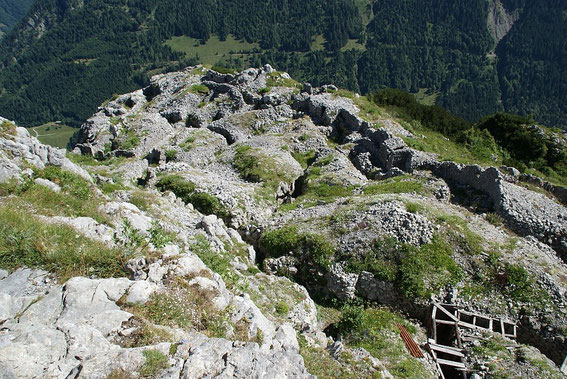 Ein kleiner Teil der unzähligen Laufgräben aus dem 1. Weltkrieg