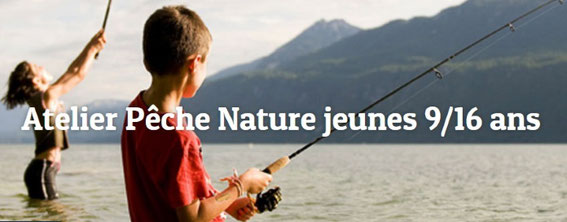 Deux enfants pêchant : atelier pêche nature jeunes 9/16 ans